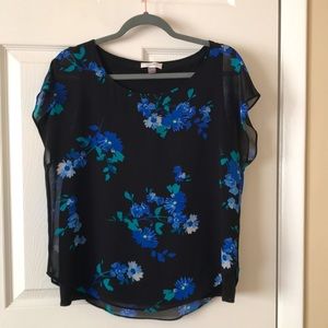 Calvin Klein Flowery Black Blouse, Size S